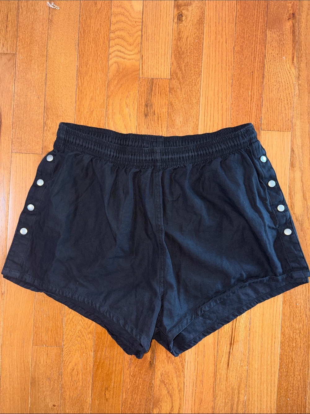 Vintage Undergear Black Snap Side Cotton Shorts Size L Y2K